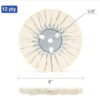 White Airway Cotton Polishing Wheel for Metal Mirror Polishing White ultra soft airway cotton polishing wheel, 8-14 inch, 12-20 layers, 16mm bore, air gap buff wheel for post medium polishing mirror finishing on angle grinder