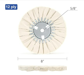 White ultra soft airway cotton polishing wheel, 8-14 inch, 12-20 layers, 16mm bore, air gap buff wheel for post medium polishing mirror finishing on angle grinder