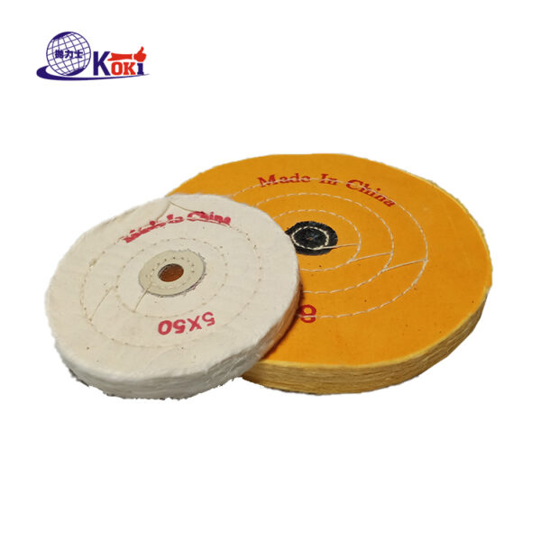 4-7 Inch White & Yellow Pearl Cotton Polishing Wheel for Jewelry Precious Metal Mirror Polishing