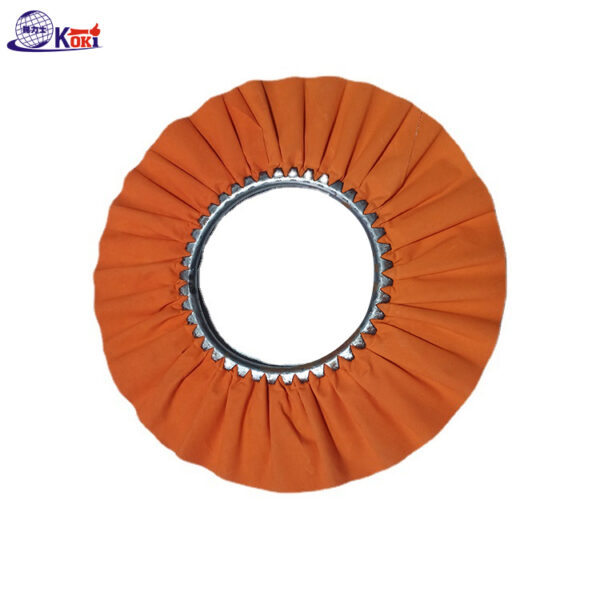 Orange Coarse Airway Buffing Wheel, chemically treated cotton wheel for metal rough polishing after sisal wheel