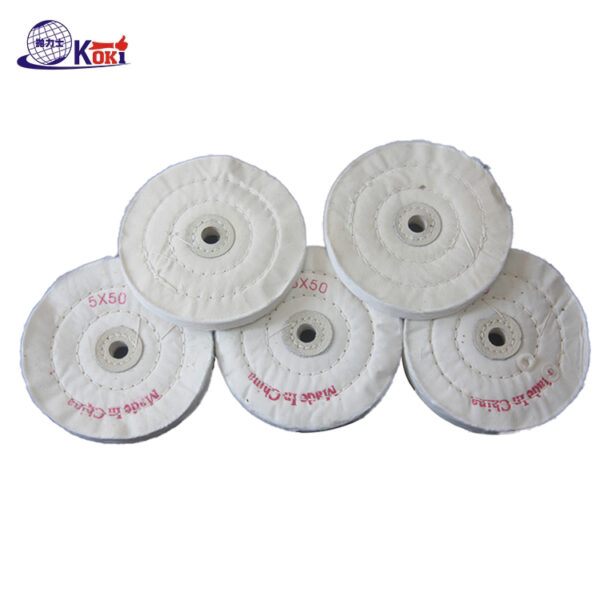4-7 Inch White & Yellow Pearl Cotton Polishing Wheel for Jewelry Precious Metal Mirror Polishing