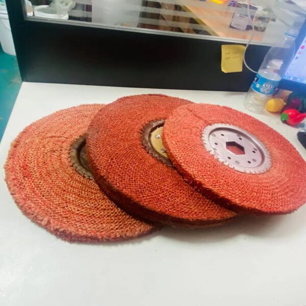 45 degree oblique cut sisal polishing wheel for stainless steel aluminum metal rough polishing