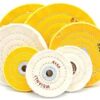 4-7 Inch White & Yellow Pearl Cotton Polishing Wheel for Jewelry Precious Metal Mirror Polishing