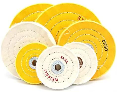 4-7 Inch White & Yellow Pearl Cotton Polishing Wheel for Jewelry Precious Metal Mirror Polishing
