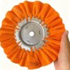 Orange airway cotton polishing wheel, 8-14 inch, 12-20 layers, 16mm bore, heat dissipation air gap buff wheel for metal mirror polishing