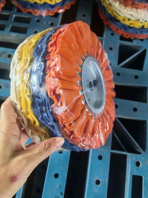 Angle Grinder Airway Polishing Wheel Kit, 4 Color Graded Cotton Wheels for Metal Mirror Polishing