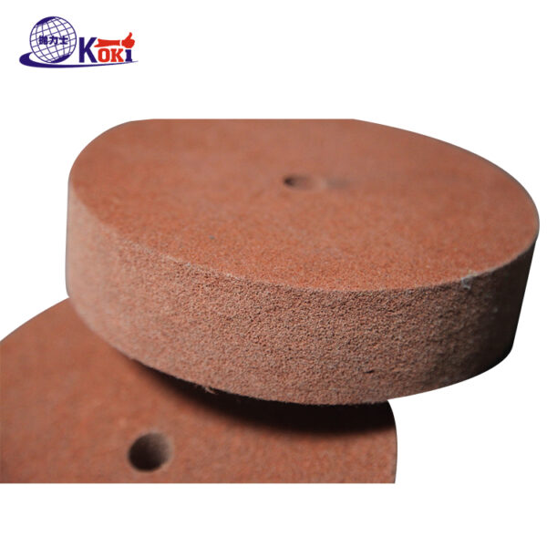 Nylon polishing wheel, non-woven polishing cloth wheel for metal surface finishing with solid polishing wax and compounds